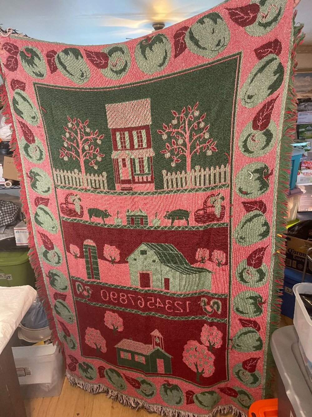 Cotton Sampler Throw Appx.46x72" (inv#1998)
